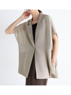 【ラシュッド/LASUD】のシアーメッシュ半袖ジャケット ベージュ|ID: prp329100004596549 ipo3291000000032665964