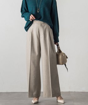 【ロートレ アモン/LAUTRE AMONT】のハイカウントフラノパンツ 人気、トレンドファッション・服の通販 founy(ファニー) ファッション Fashion レディースファッション Ladies' Fashion Online パンツ Pants サテン Satin ワイド Wide エレガント 上品 Elegant |ID:prp329100004596561