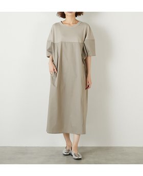 【メルローズ クレール/MELROSE claire】のカットソーコンビワンピース 人気、トレンドファッション・服の通販 founy(ファニー) ファッション Fashion レディースファッション Ladies' Fashion Online ワンピース Dress カットソー Cut And Sew コンビ Combination ストレッチ Stretch リラックス Relax |ID:prp329100004596575