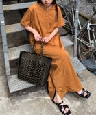 【チャオパニックティピー/CIAOPANIC TYPY】の前後2wayヘンリーネックカットワンピース キャメル|ID: prp329100004596584 ipo3291000000032666376