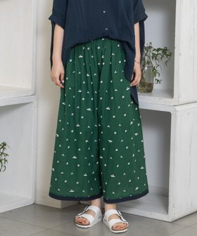 【プードゥドゥ/POU DOU DOU】のmade in INDIA ボタニカルスワン刺繍キュロット 人気、トレンドファッション・服の通販 founy(ファニー) ファッション Fashion レディースファッション Ladies' Fashion Online スカート Skirt インド India キュロット Culottes ギャザー Gather スマート Smart セットアップ Set Up ネップ Nep Yarn ポケット Pocket モチーフ Motif おすすめ Recommend |ID:prp329100004596589
