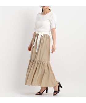【アンデミュウ/Andemiu】のドッキングティアードワンピース 人気、トレンドファッション・服の通販 founy(ファニー) ファッション Fashion レディースファッション Ladies' Fashion Online ワンピース Dress シンプル Simple ジャケット Jacket ドッキング Docking フィット Fit フェミニン Feminine ロング Long |ID:prp329100004596599