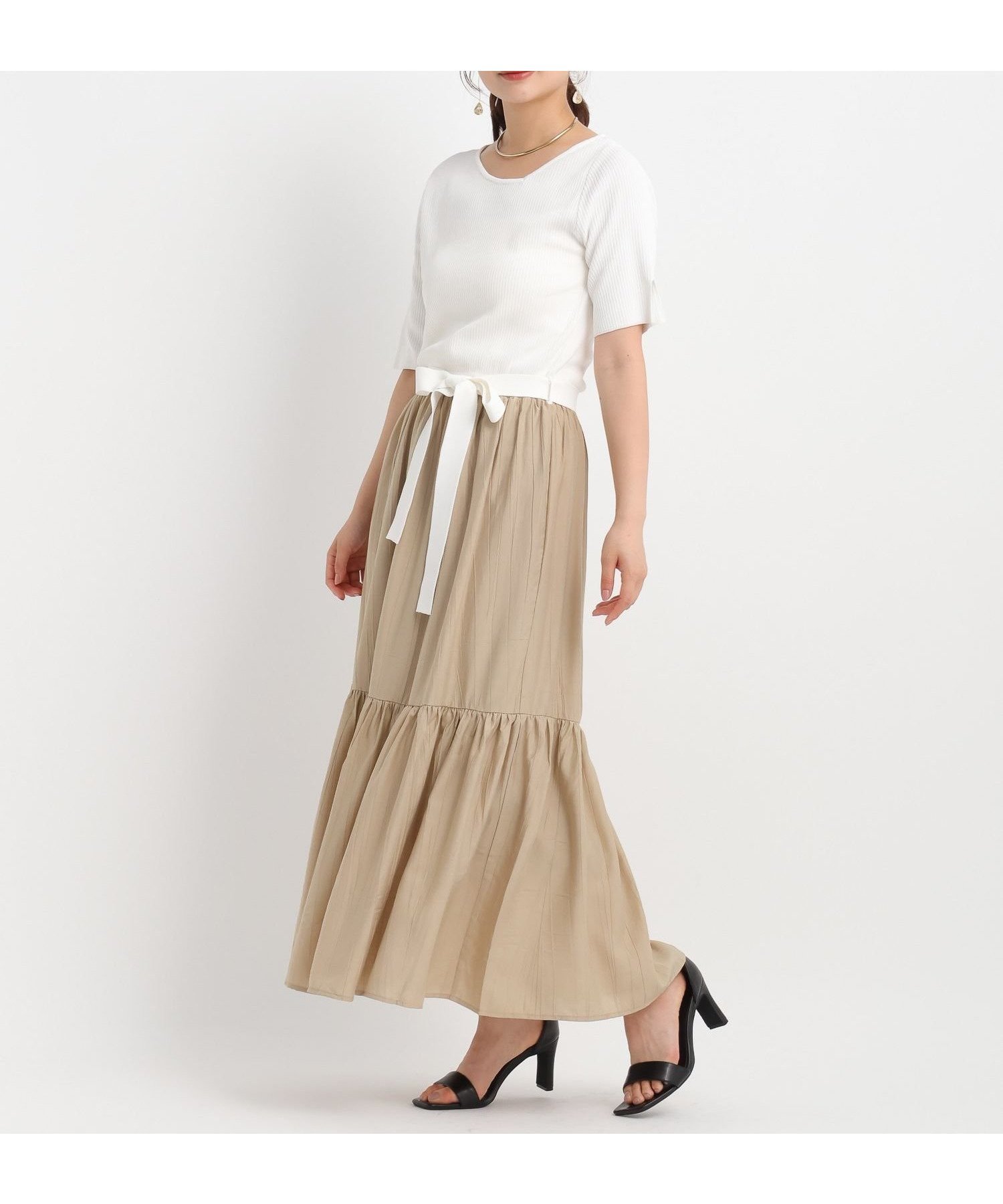 【アンデミュウ/Andemiu】のドッキングティアードワンピース 人気、トレンドファッション・服の通販 founy(ファニー) 　ファッション　Fashion　レディースファッション　Ladies' Fashion Online　ワンピース　Dress　シンプル　Simple　ジャケット　Jacket　ドッキング　Docking　フィット　Fit　フェミニン　Feminine　ロング　Long　 other-1|ID: prp329100004596599 ipo3291000000032666479