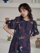 【ラシュッド/LASUD】の肩あきボリュームスリーブドレス 人気、トレンドファッション・服の通販 founy(ファニー) ファッション Fashion レディースファッション Ladies' Fashion Online トップス・カットソー Tops/Tshirt ボリュームスリーブ / フリル袖 Volume Sleeve ワンピース Dress ドレス Party Dresses ギャザー Gather バランス Balance フラワー Flower モチーフ Motif リボン Ribbon エレガント 上品 Elegant thumbnail ネイビー|ID: prp329100004596621 ipo3291000000032666701