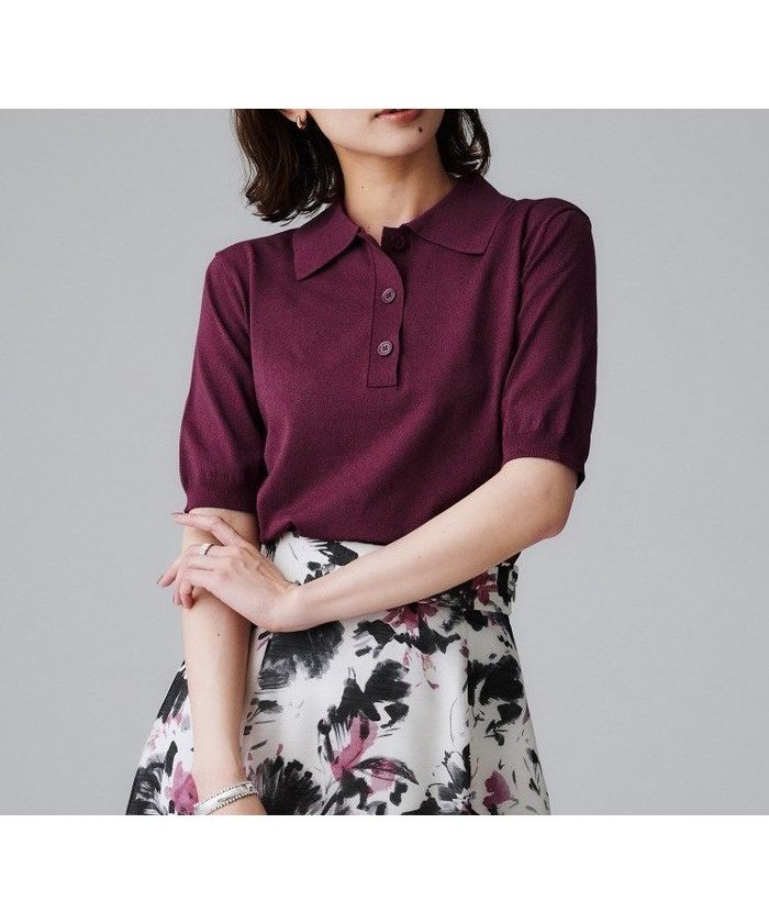 【アンタイトル/UNTITLED】の5分袖ポロニット インテリア・キッズ・メンズ・レディースファッション・服の通販 founy(ファニー) https://founy.com/ ファッション Fashion レディースファッション Ladies' Fashion Online トップス・カットソー Tops/Tshirt ニット Knit Tops おすすめ Recommend クラシカル Classical ダブル Double フレア Flare プリーツ Pleats ボトム Bottom モノトーン Monotone リラックス Relax ワイド Wide 無地 Plain Color |ID: prp329100004596637 ipo3291000000032666952