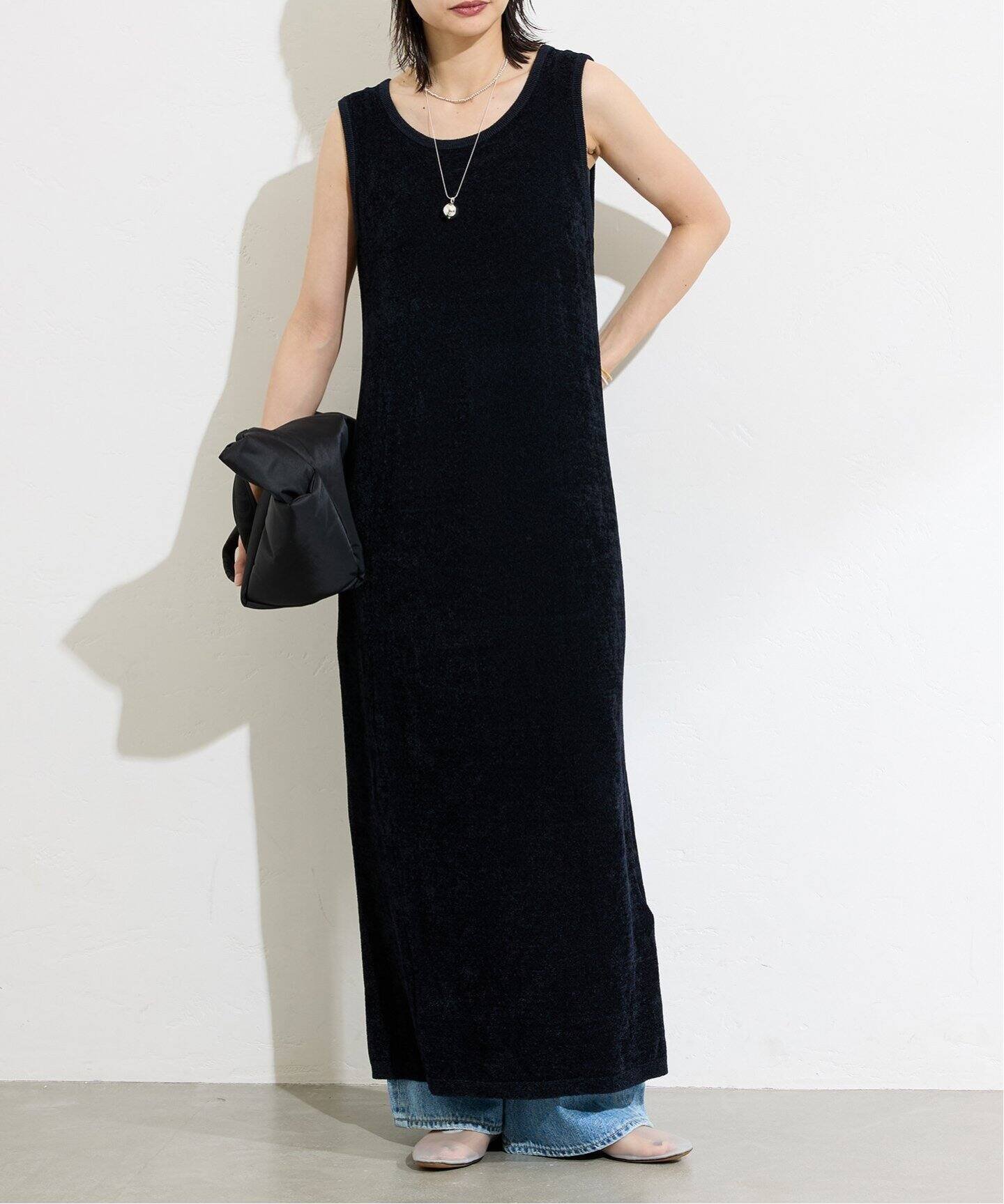 【ジャーナルスタンダード/JOURNAL STANDARD】のベロアニットワンピース インテリア・キッズ・メンズ・レディースファッション・服の通販 founy(ファニー) 　ファッション　Fashion　レディースファッション　Ladies' Fashion Online　ワンピース　Dress　ニットワンピース　Knit Dresses　2025年　2025　2025-2026秋冬・A/W　Aw/Autumn/Winter/Fw/Fall/2025-2026　スタンダード　Standard　タンク　Tank　ベロア　Velor　マキシ　Maxi　秋　Autumn/Fall　ネイビー|ID: prp329100004596652 ipo3291000000032667123