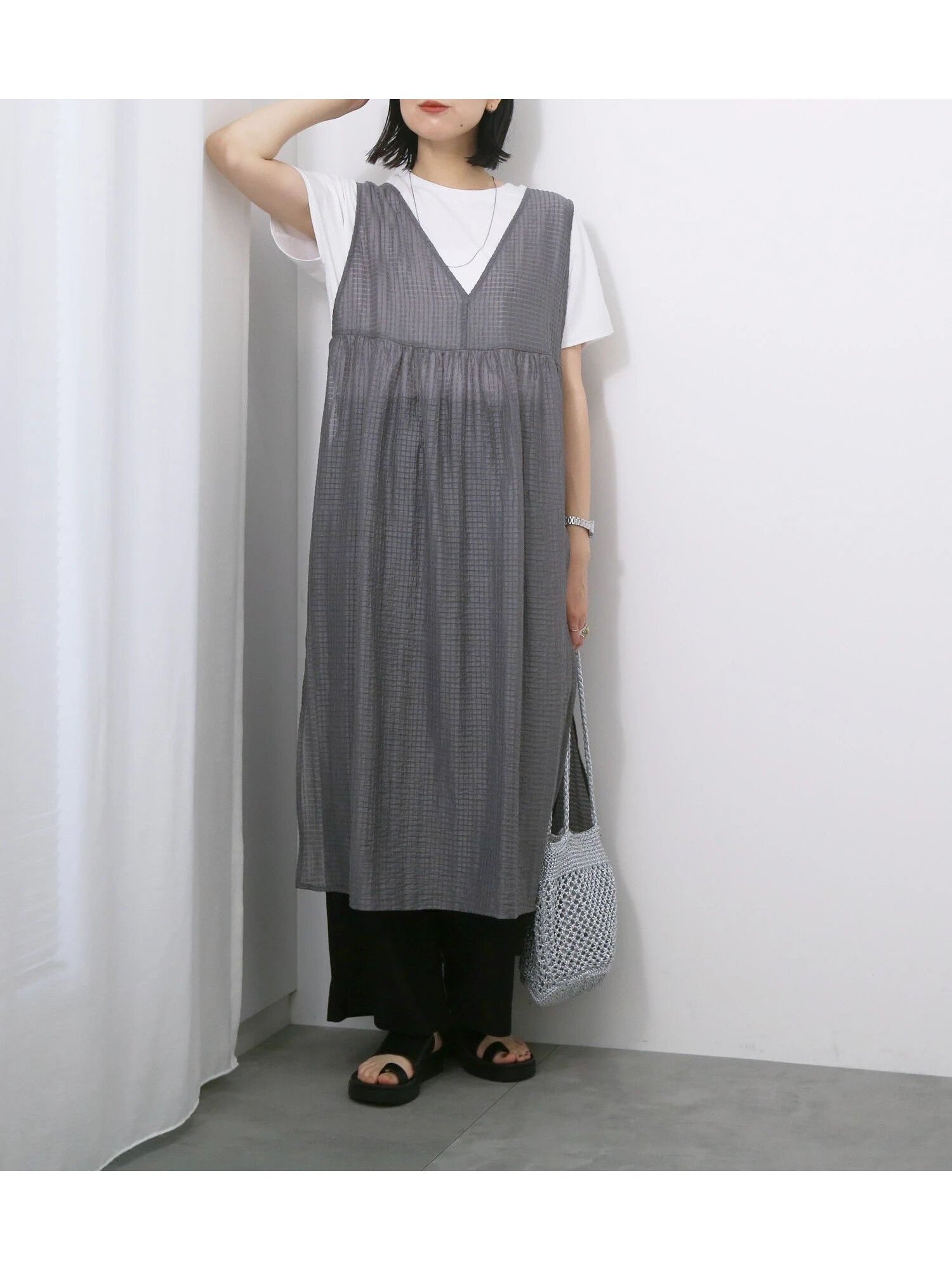 【サマンサモスモス/Samansa Mos2】の◎前後2wayサイドスリットワンピース 人気、トレンドファッション・服の通販 founy(ファニー) 　ファッション　Fashion　レディースファッション　Fashion for Women　ワンピース　Dresses　スリット　Slit, Slit Detail　チェック　Check, Plaid, Tartan　リボン　Ribbon, Bow　 other-1|ID: prp329100004596672 ipo3291000000033673982
