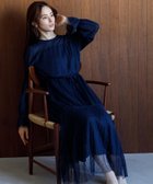 【その他のブランド/Other】の【WEB限定】ドットチュールプリーツドレス ネイビー|ID: prp329100004596684 ipo3291000000032667353