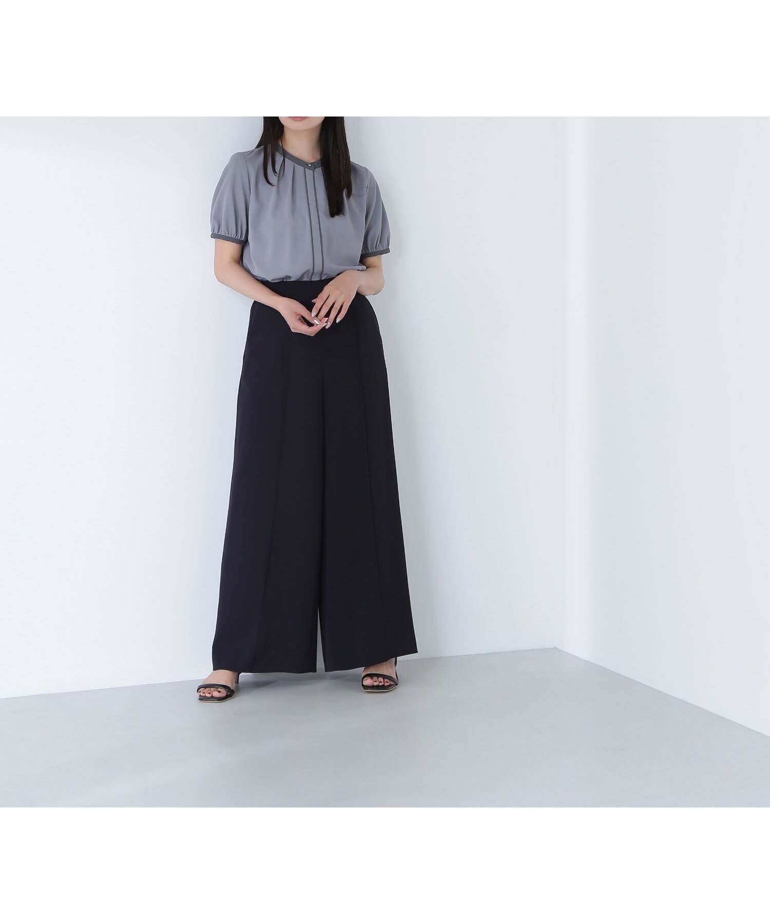 【ナチュラル ビューティー ベーシック/NATURAL BEAUTY BASIC】のリラクシーワイドパンツ インテリア・キッズ・メンズ・レディースファッション・服の通販 founy(ファニー) 　ファッション　Fashion　レディースファッション　Ladies' Fashion Online　パンツ　Pants　ストレッチ　Stretch　ツイル　Twill　ブラック|ID: prp329100004596696 ipo3291000000032667457