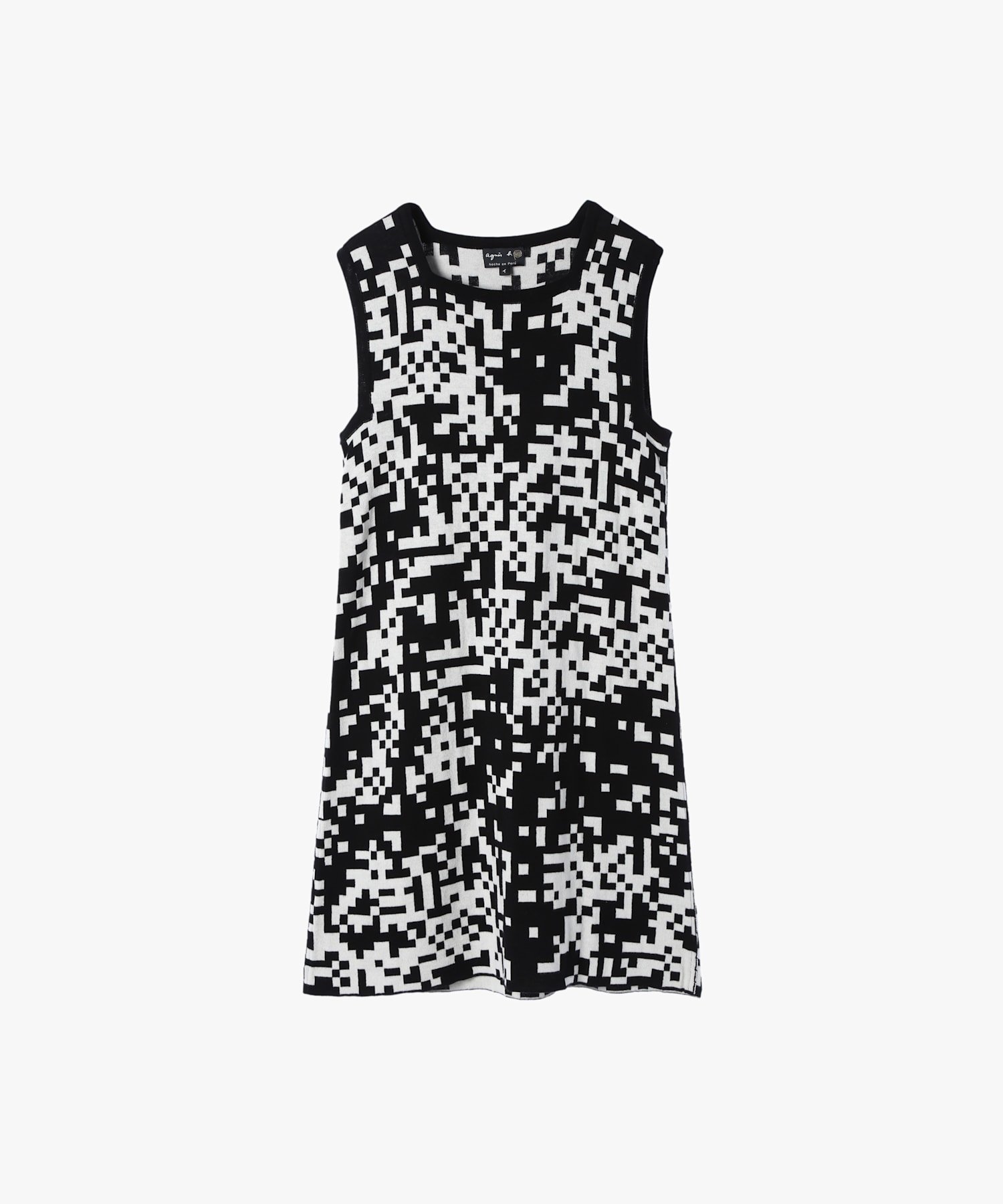 【アニエスベー ファム/agnes b. FEMME】のワンピース インテリア・キッズ・メンズ・レディースファッション・服の通販 founy(ファニー) 　ファッション　Fashion　レディースファッション　Ladies' Fashion Online　ワンピース　Dress　シンプル　Simple　ノースリーブ　No Sleeve　パターン　Pattern　モザイク　Mosaic　ブラック|ID: prp329100004596720 ipo3291000000032667694