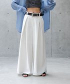 【ページボーイ/PAGEBOY】の【一部WEB限定カラー・セットアップ対応】ワイドタックパンツ ホワイト×ストライプ01|ID: prp329100004596732 ipo3291000000032667796