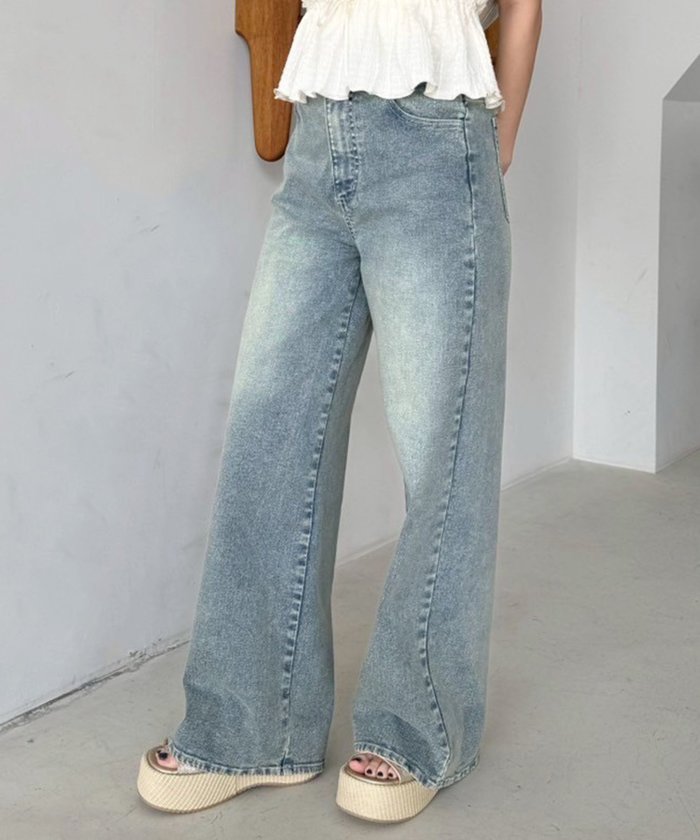【ナイスクラップ/NICE CLAUP】のワイドデニム インテリア・キッズ・メンズ・レディースファッション・服の通販 founy(ファニー) https://founy.com/ ファッション Fashion レディースファッション Ladies' Fashion Online デニム Denim ワイド Wide |ID: prp329100004596755 ipo3291000000032667911