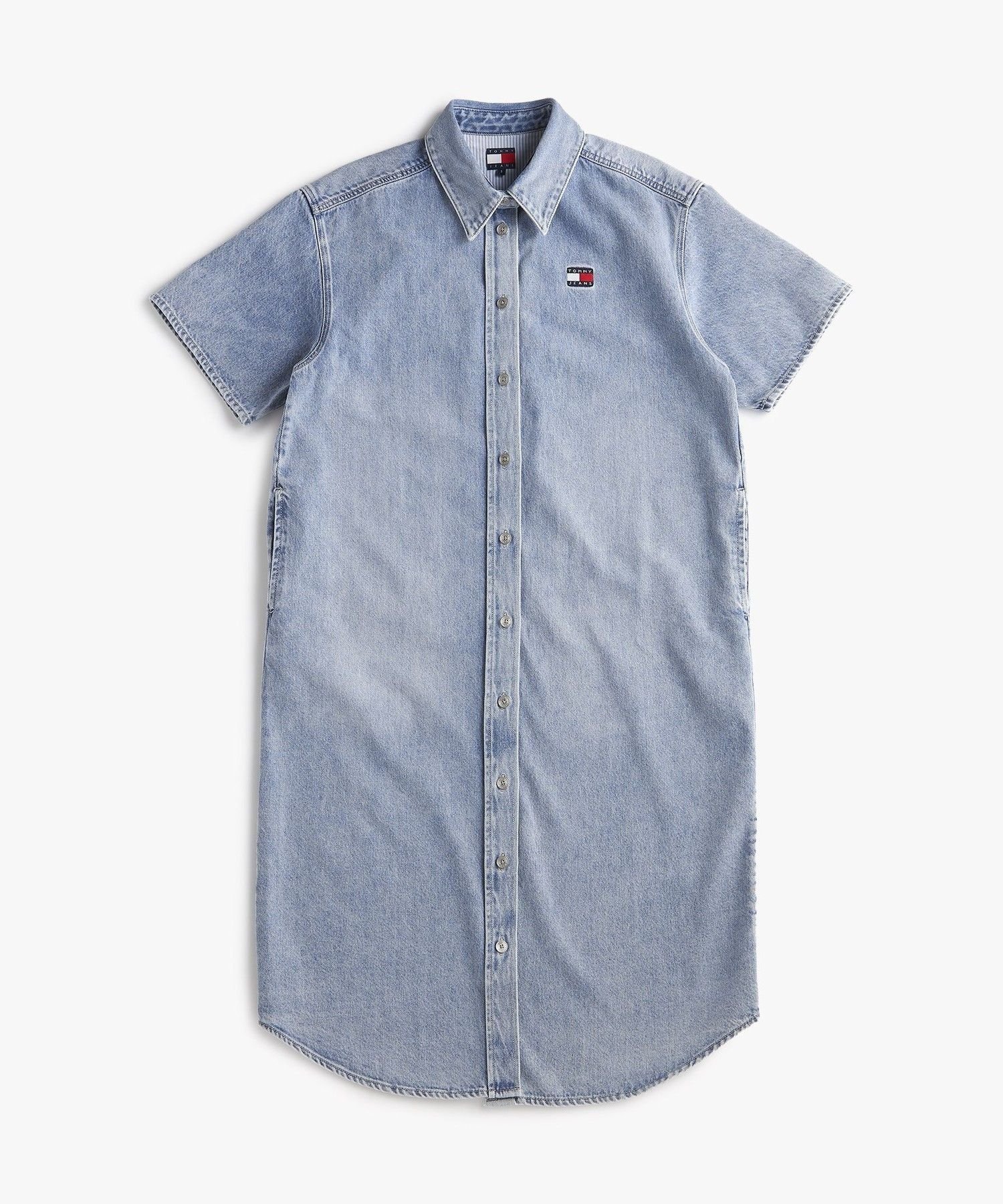 【トミーヒルフィガー/TOMMY HILFIGER】のデニムショートスリーブシャツワンピース 人気、トレンドファッション・服の通販 founy(ファニー) 　ファッション　Fashion　レディースファッション　Ladies' Fashion Online　ワンピース　Dress　シャツワンピース　Shirt Dresses　アメリカン　American　クラシック　Classic　ゴルフ　Golf　センター　Center　デニム　Denim　トレンド　Trend　ボックス　Box　モダン　Modern　ヴィンテージ　Vintage　人気　Popularity　 other-1|ID: prp329100004596761 ipo3291000000032667956