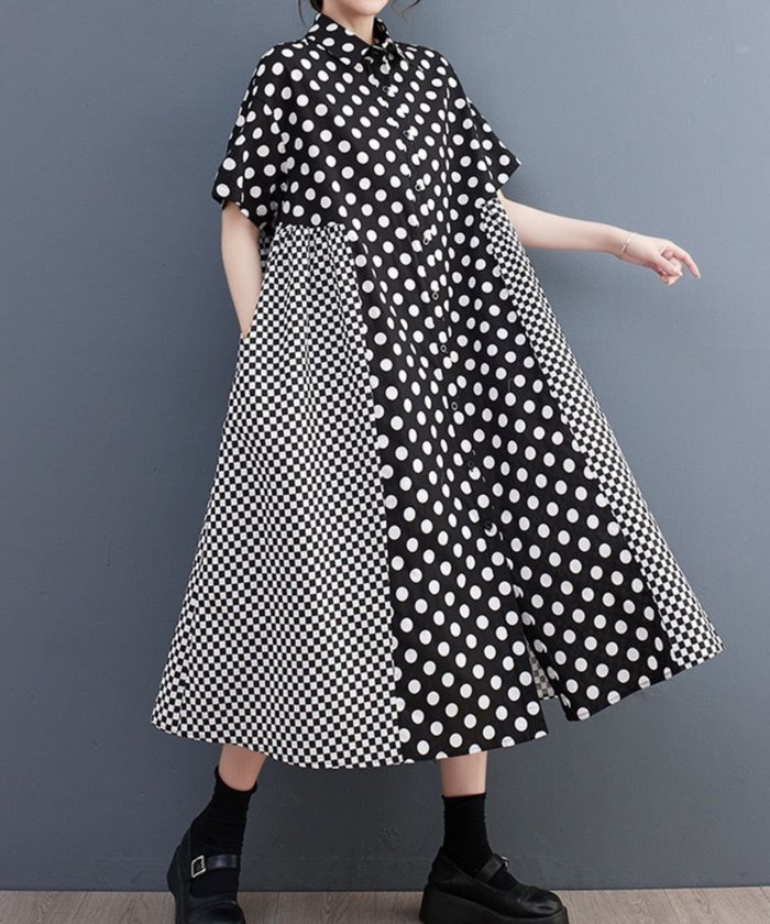 【スピーガ/SPIGA】のシャツカラー前開き水玉切替ワンピース インテリア・キッズ・メンズ・レディースファッション・服の通販 founy(ファニー) https://founy.com/ ファッション Fashion レディースファッション Ladies' Fashion Online ワンピース Dress 切替 Switching 水玉 Polka Dots |ID: prp329100004596766 ipo3291000000032667989