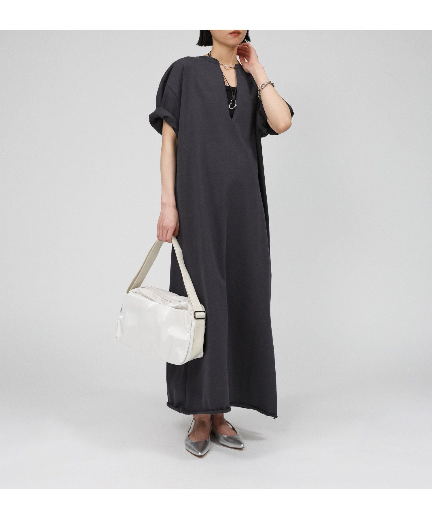 【バビロン/BABYLONE / KIDS】のデラヴェジャージワンピース インテリア・キッズ・メンズ・レディースファッション・服の通販 founy(ファニー) 　ファッション　Fashion　キッズファッション　KIDS Children’s Clothing　ワンピース　Dress/Kids　オレンジ　Orange　サマー　Summer　スリット　Slit　再入荷　Restock/Back In Stock/Re Arrival　夏　Summer　チャコール18|ID: prp329100004596782 ipo3291000000032668080