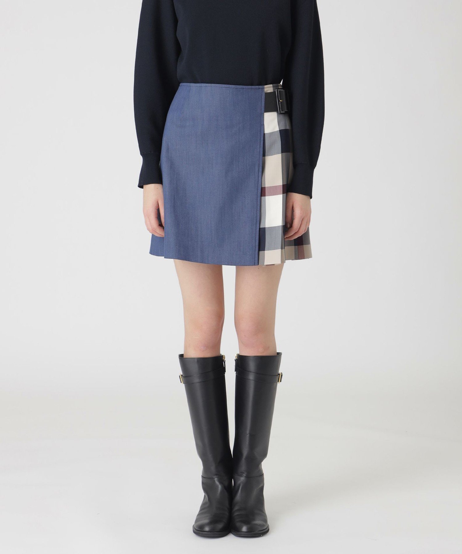 【ブルーレーベル クレストブリッジ/BLUE LABEL CRESTBRIDGE】のスラブシャンブレーデニムミニスカート インテリア・キッズ・メンズ・レディースファッション・服の通販 founy(ファニー) 　ファッション　Fashion　レディースファッション　Ladies' Fashion Online　スカート　Skirt　ミニスカート　Mini Skirts　おすすめ　Recommend　カットソー　Cut And Sew　ミニスカート　Mini Skirt　ブルー|ID: prp329100004596787 ipo3291000000032668141