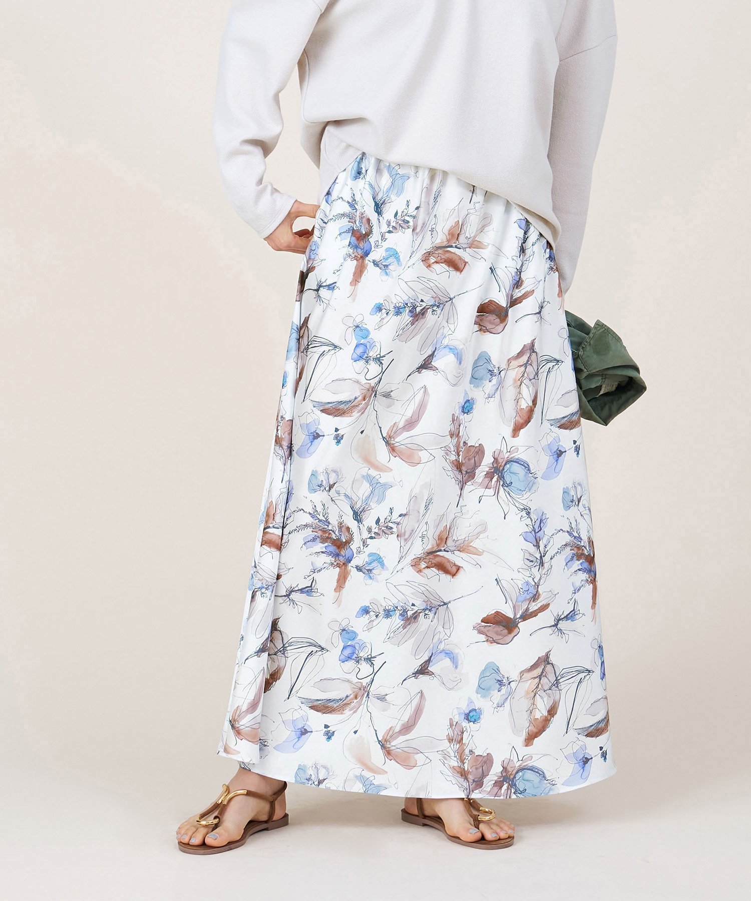 【マイカ ディール/MICA & DEAL】の【marmors】flower print flare skirt インテリア・キッズ・メンズ・レディースファッション・服の通販 founy(ファニー) 　ファッション　Fashion　レディースファッション　Ladies' Fashion Online　スカート　Skirt　プリント　Print　ボタニカル　Botanical　エレガント 上品　Elegant　OFF WHITE|ID: prp329100004596806 ipo3291000000032668270