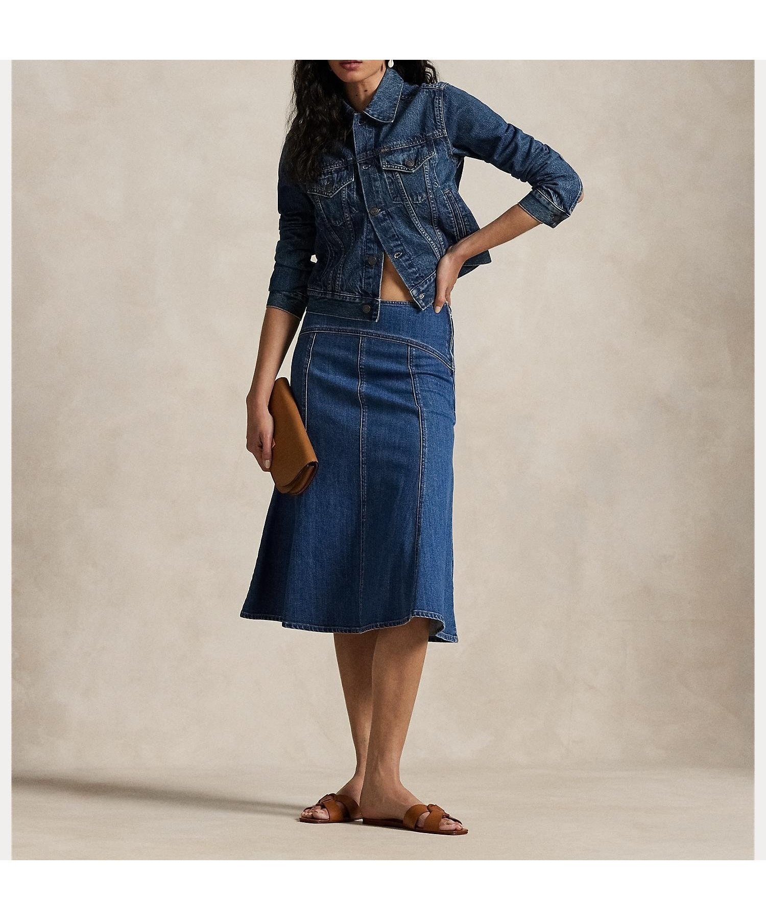 【ラルフローレン/RALPH LAUREN】のパネルド デニム Aライン スカート インテリア・キッズ・メンズ・レディースファッション・服の通販 founy(ファニー) 　ファッション　Fashion　レディースファッション　Ladies' Fashion Online　スカート　Skirt　Aライン/フレアスカート　Flared A-Line Skirts　ウォッシュ　Wash　シェイプ　Shape　スプリング　Spring　デニム　Denim　フレア　Flare　フロント　Front　ヨーク　Yoke　ヴィンテージ　Vintage　400ブルー|ID: prp329100004596820 ipo3291000000032668395