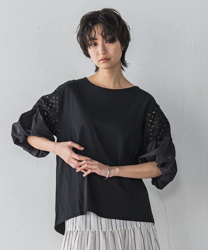 【メイソングレイ/MAYSON GREY】の【WEB限定】刺繍レーススリーブプルオーバー≪洗濯機で洗える≫ インテリア・キッズ・メンズ・レディースファッション・服の通販 founy(ファニー) https://founy.com/ ファッション Fashion レディースファッション Ladies' Fashion Online トップス・カットソー Tops/Tshirt プルオーバー Pullover アイレット Eyelet フェミニン Feminine レース Race 洗える Washable |ID: prp329100004596873 ipo3291000000032668977