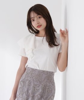 【プロポーション ボディドレッシング/PROPORTION BODY DRESSING】のアシメフリルカットソー 人気、トレンドファッション・服の通販 founy(ファニー) ファッション Fashion レディースファッション Fashion for Women トップス・カットソー Cut & Sew Tops カットソー・ベーシックTシャツ Cut-and-Sewn Tops / Stretch Tees & Basics アシンメトリー Asymmetrical Style カットソー Cut and Sewn Top コンビ Combo, Combination Style シフォン Chiffon, Lightweight Fabric フェミニン Feminine, Girly フリル Frill, Ruffle |ID:prp329100004596878