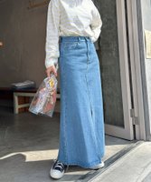 【ドゥ アルシーヴ/Doux archives】のデニムロングタイトスカート 人気、トレンドファッション・服の通販 founy(ファニー) ファッション Fashion レディースファッション Ladies' Fashion Online スカート Skirt スリット Slit デニム Denim フィット Fit ポケット Pocket リメイク Remake |ID:prp329100004596892
