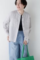 【ヒューマンウーマン/HUMAN WOMAN】のハードマンリネンバンドカラーシャツブラウス グレージュ2|ID: prp329100004596906 ipo3291000000032669360
