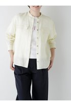 【ヒューマンウーマン/HUMAN WOMAN】のハードマンリネンバンドカラーシャツブラウス イエロー|ID: prp329100004596906 ipo3291000000032669362