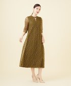 【シビラ/SYBILLA】のスピンクルフラワー刺繍チュールドレス カーキ×パープル|ID: prp329100004596973 ipo3291000000032670421