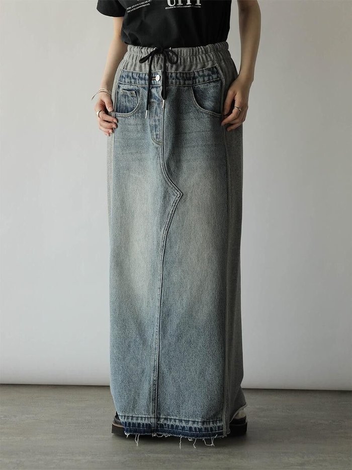 【ラシュッド/LASUD】のスウェット切替デニムスカート インテリア・キッズ・メンズ・レディースファッション・服の通販 founy(ファニー) https://founy.com/ ファッション Fashion レディースファッション Ladies' Fashion Online スカート Skirt デニムスカート Denim Skirts カットオフ Cut Off スウェット Sweat スリット Slit デニム Denim フロント Front ヴィンテージ Vintage 切替 Switching |ID: prp329100004596984 ipo3291000000032670508