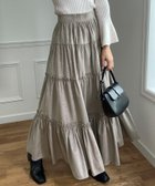 【ジュノア/JUNOAH】のジャガードべロアティアードスカート グレージュ|ID: prp329100004596995 ipo3291000000032670635
