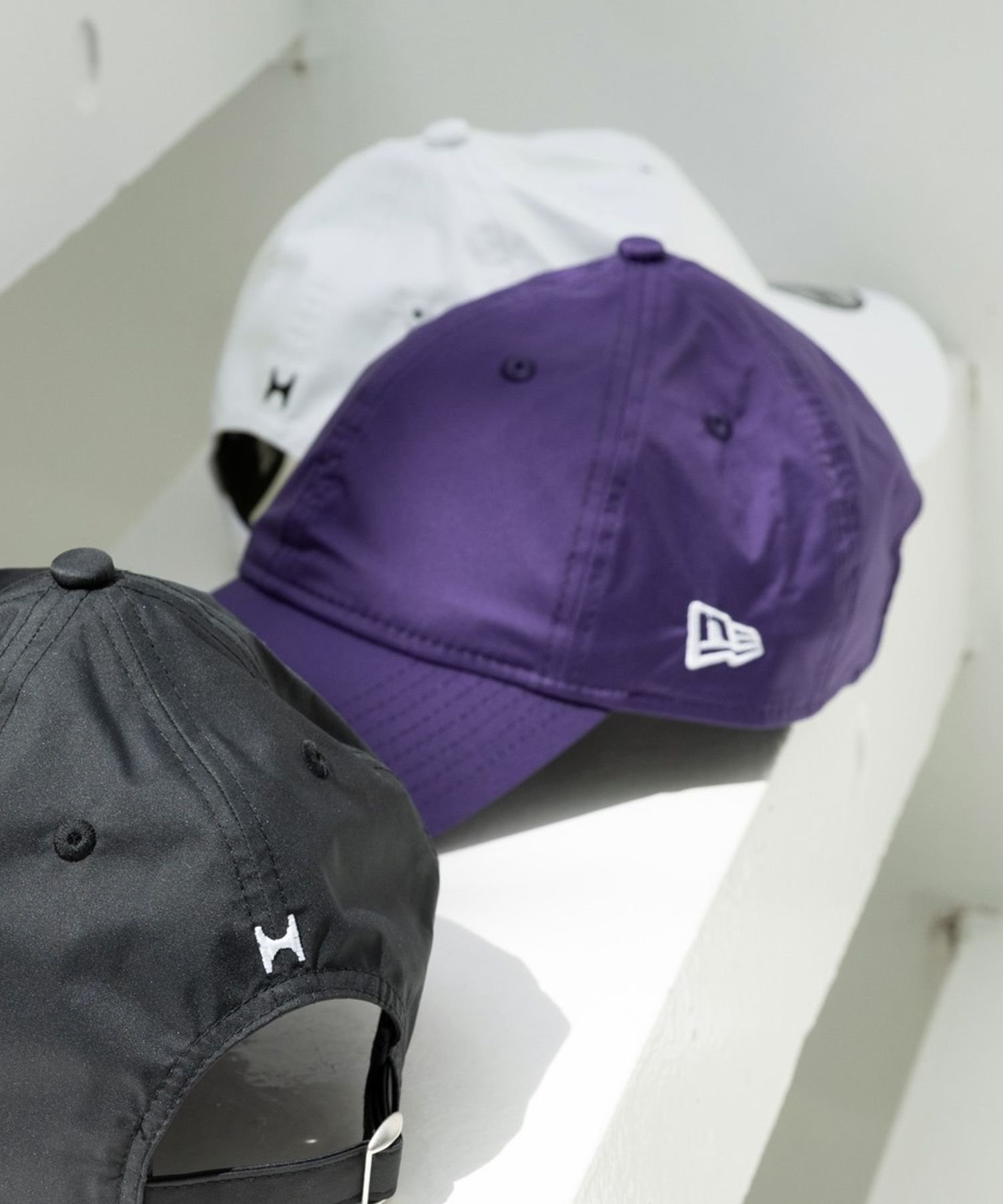 【ベイフロー/BAYFLOW】の【HEREIAM】NEW ERA(ニューエラ)/LONG VISOR(撥水) インテリア・キッズ・メンズ・レディースファッション・服の通販 founy(ファニー) 　ファッション　Fashion　レディースファッション　Ladies' Fashion Online　キャップ　Cap　コーティング　Coating　プリント　Print　別注　Special Order　ロング　Long　おすすめ　Recommend　夏　Summer　パープル90|ID: prp329100004597005 ipo3291000000032670805