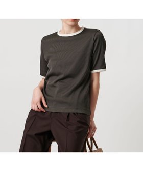 【ユナイテッドアローズ/UNITED ARROWS】のリブバイカラーパイピング ショートスリーブカットソー 人気、トレンドファッション・服の通販 founy(ファニー) ファッション Fashion レディースファッション Fashion for Women トップス・カットソー Cut & Sew Tops カットソー・ベーシックTシャツ Cut-and-Sewn Tops / Stretch Tees & Basics おすすめ Recommended / Our Picks インナー Innerwear コンパクト Compact, Small Size シルク Silk, 100% Silk ジャケット Jacket, Outerwear パイピング Piping, Trim Design ベーシック Basic, Essential ボトム Bottoms, Lower Wear エレガント 上品 Elegant 人気 Popular, Best Seller |ID:prp329100004597019