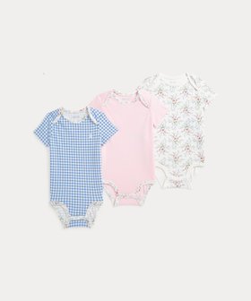 【ラルフローレン/RALPH LAUREN / KIDS】の(ベビー)ギンガム コットン ボディスーツ 3パック セット 人気、トレンドファッション・服の通販 founy(ファニー) ファッション Fashion キッズファッション KIDS Children’s Clothing ギンガム Gingham スーツ Suit プリント Print ベビー Baby モチーフ Motif 半袖 Short Sleeve 無地 Plain Color |ID:prp329100004597023