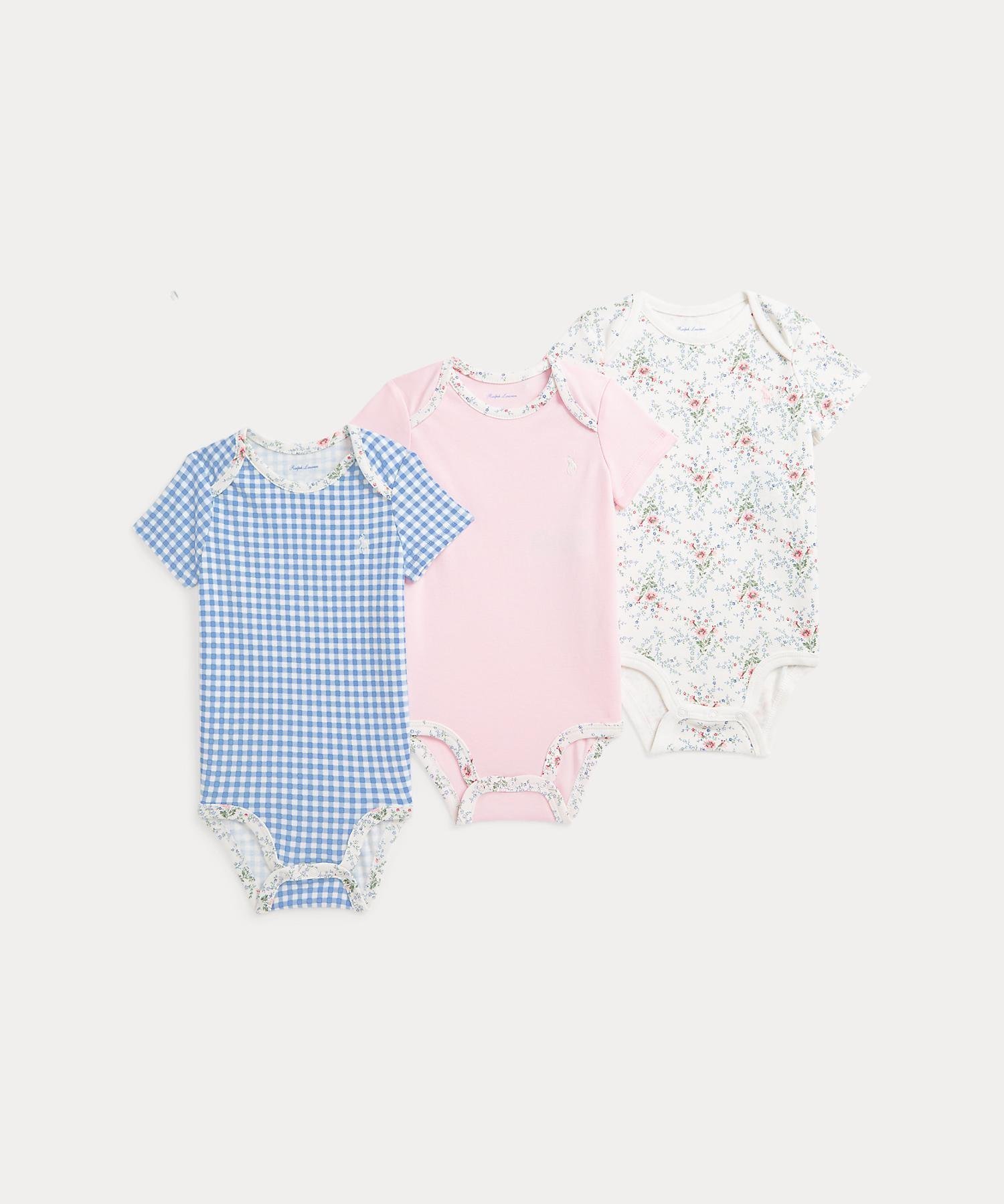 【ラルフローレン/RALPH LAUREN / KIDS】の(ベビー)ギンガム コットン ボディスーツ 3パック セット 人気、トレンドファッション・服の通販 founy(ファニー) 　ファッション　Fashion　キッズファッション　KIDS Children’s Clothing　ギンガム　Gingham　スーツ　Suit　プリント　Print　ベビー　Baby　モチーフ　Motif　半袖　Short Sleeve　無地　Plain Color　 other-1|ID: prp329100004597023 ipo3291000000032670963