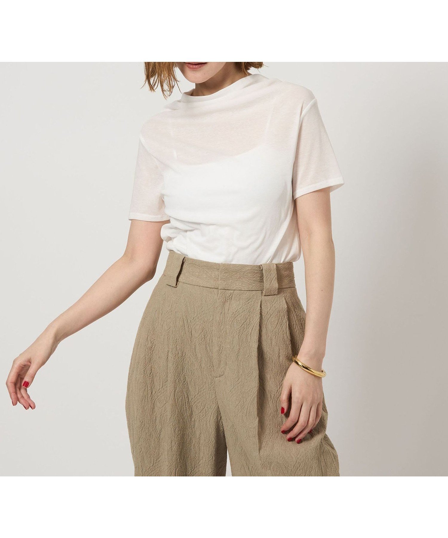 【ユナイテッドアローズ/UNITED ARROWS】のconte コットン ボトルネック Tシャツ インテリア・キッズ・メンズ・レディースファッション・服の通販 founy(ファニー) 　ファッション　Fashion　レディースファッション　Ladies' Fashion Online　トップス・カットソー　Tops/Tshirt　シャツ/ブラウス　Shirts/Blouses　ロング / Tシャツ　T-Shirts　カットソー　Cut And Sew　ショルダー　Shoulder　ドロップ　Drop　ボトルネック　Bottleneck　WHITE|ID: prp329100004597032 ipo3291000000032671010