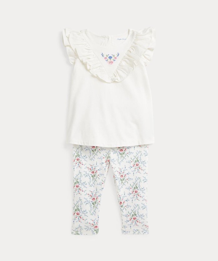 【ラルフローレン/RALPH LAUREN / KIDS】の(ベビー)フローラル コットン トップス レギンス セット インテリア・キッズ・メンズ・レディースファッション・服の通販 founy(ファニー) https://founy.com/ ファッション Fashion キッズファッション KIDS Children’s Clothing トップス・カットソー Tops/Tees/Kids ジャージー Jersey フラワー Flower フリル Frills フロント Front ベビー Baby ヨーク Yoke レギンス Leggings |ID: prp329100004597109 ipo3291000000032671605