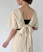 【ジュノア/JUNOAH】のリネンライクバックリボンワンピース アイボリー|ID: prp329100004597111 ipo3291000000032671626