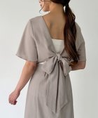 【ジュノア/JUNOAH】のリネンライクバックリボンワンピース ライトグレー|ID: prp329100004597111 ipo3291000000032671630