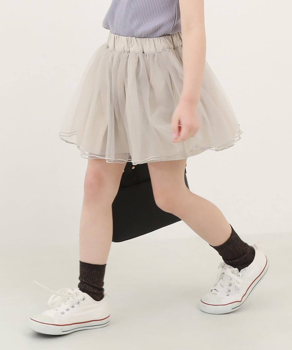 【デビロック/devirock / KIDS】の1分丈 ボリュームチュールスカッツ ボトムス スカート スカッツ 1分丈スカッツ インテリア・キッズ・メンズ・レディースファッション・服の通販 founy(ファニー) 　ファッション　Fashion　キッズファッション　KIDS Children’s Clothing　ボトムス　Bottoms/Kids　インディゴ　Indigo　インナー　Inner　スニーカー　Sneakers　チュール　Tulle　おすすめ　Recommend　アイボリー|ID: prp329100004597156 ipo3291000000032672033