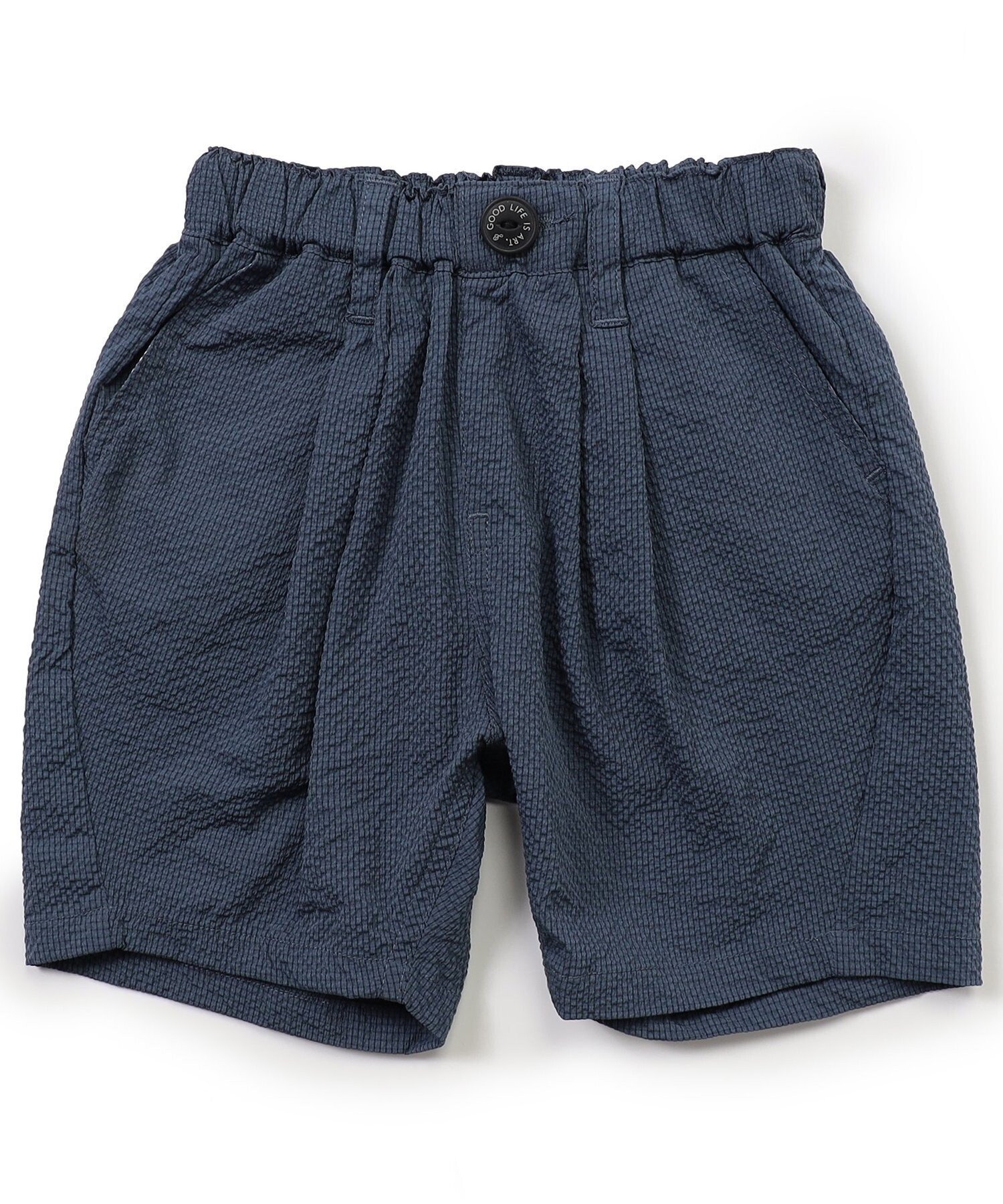【その他のブランド/Other】のサッカータックハーフパンツ 5分丈 インテリア・キッズ・メンズ・レディースファッション・服の通販 founy(ファニー) 　ファッション　Fashion　キッズファッション　KIDS Children’s Clothing　ボトムス　Bottoms/Kids　おすすめ　Recommend　人気　Popularity　ネイビーブルー|ID: prp329100004597184 ipo3291000000032672320