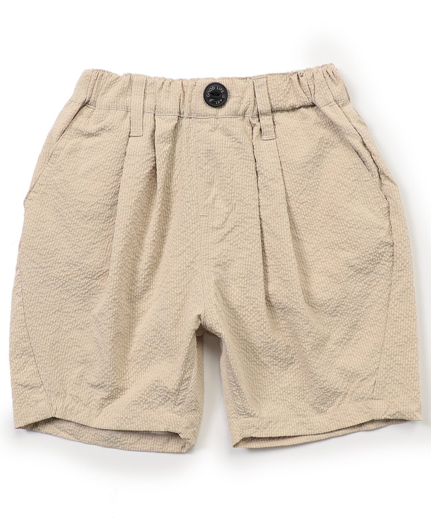 【その他のブランド/Other】のサッカータックハーフパンツ 5分丈 インテリア・キッズ・メンズ・レディースファッション・服の通販 founy(ファニー) 　ファッション　Fashion　キッズファッション　KIDS Children’s Clothing　ボトムス　Bottoms/Kids　おすすめ　Recommend　人気　Popularity　ベージュ|ID: prp329100004597184 ipo3291000000032672322