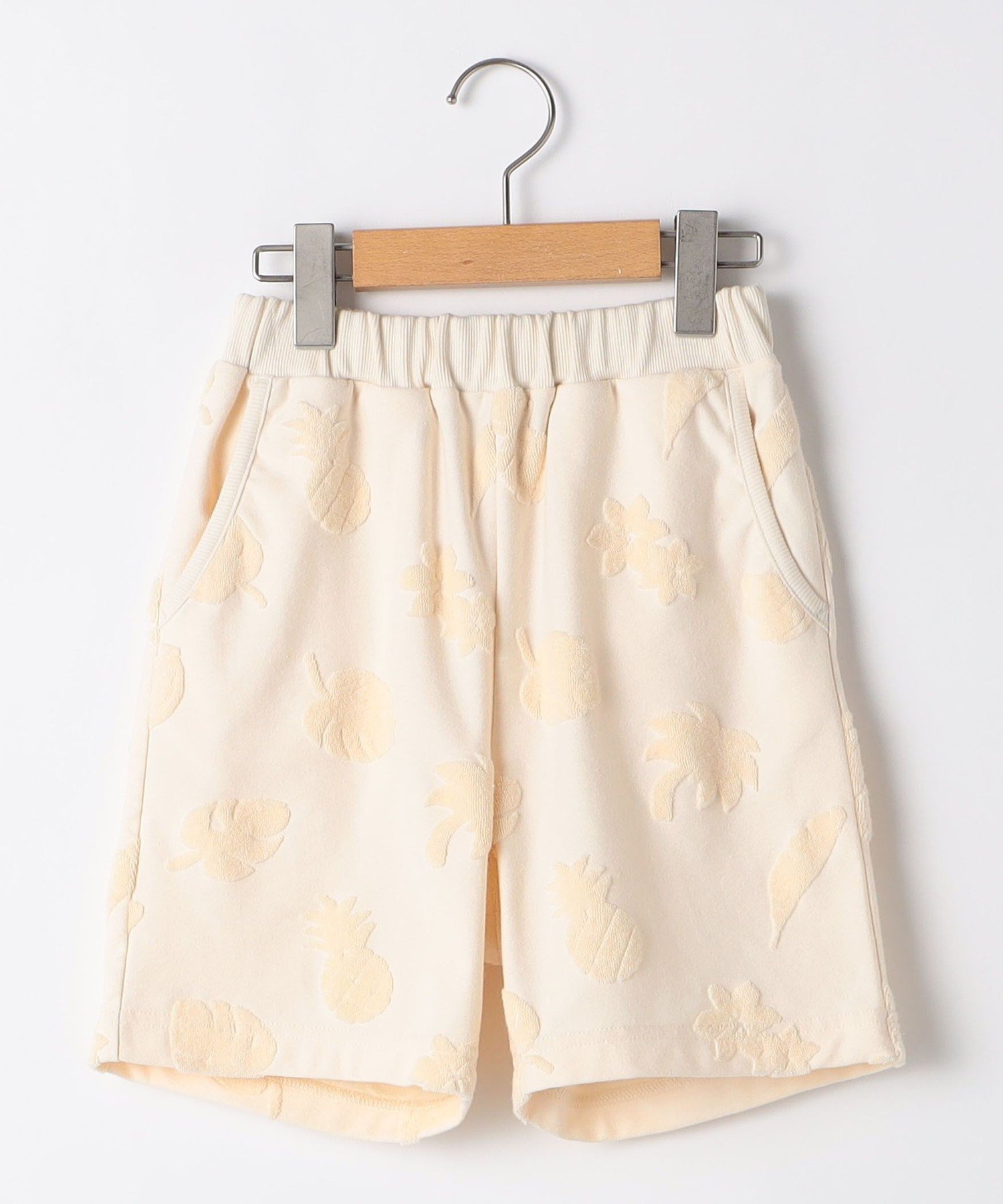 【シップス/SHIPS / KIDS】のSHIPS KIDS 140~150cm / パイル ジャカード ショート パンツ インテリア・キッズ・メンズ・レディースファッション・服の通販 founy(ファニー) 　ファッション　Fashion　キッズファッション　KIDS Children’s Clothing　ボトムス　Bottoms/Kids　吸水　Water Absorption　ショート　Short　ジャカード　Jacquard　セットアップ　Set Up　ノースリーブ　No Sleeve　ポケット　Pocket　半袖　Short Sleeve　リラックス　Relax　リーフ　Leaf　おすすめ　Recommend　お家時間・ステイホーム　Home Time/Stay Home　夏　Summer　ギフト プレゼント　Gift Present　オフホワイト|ID: prp329100004597186 ipo3291000000032672337