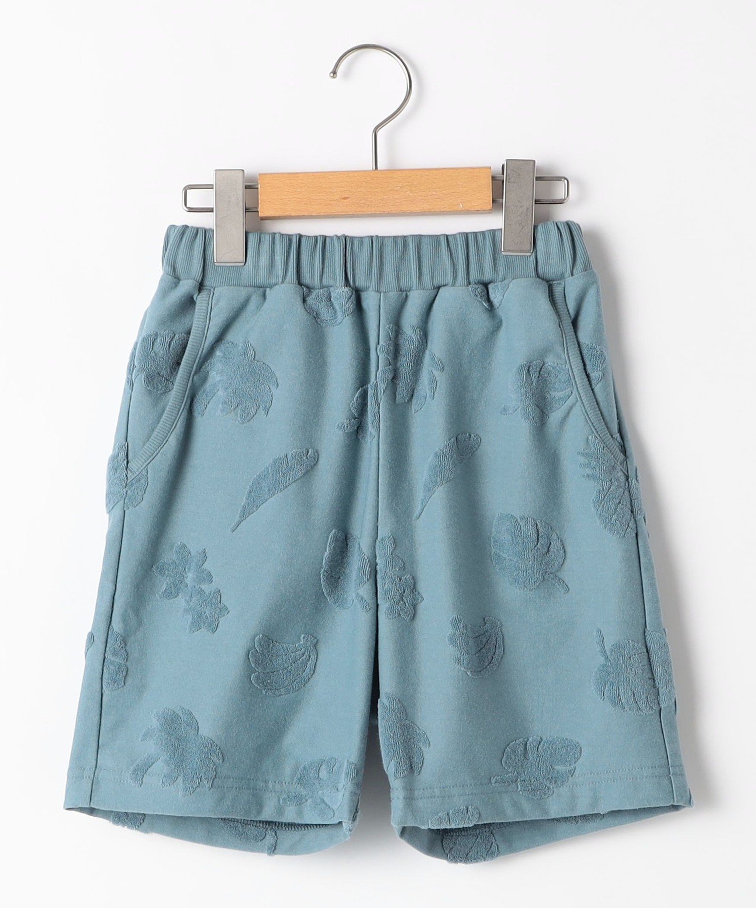 【シップス/SHIPS / KIDS】のSHIPS KIDS 140~150cm / パイル ジャカード ショート パンツ インテリア・キッズ・メンズ・レディースファッション・服の通販 founy(ファニー) 　ファッション　Fashion　キッズファッション　KIDS Children’s Clothing　ボトムス　Bottoms/Kids　吸水　Water Absorption　ショート　Short　ジャカード　Jacquard　セットアップ　Set Up　ノースリーブ　No Sleeve　ポケット　Pocket　半袖　Short Sleeve　リラックス　Relax　リーフ　Leaf　おすすめ　Recommend　お家時間・ステイホーム　Home Time/Stay Home　夏　Summer　ギフト プレゼント　Gift Present　ブルー系|ID: prp329100004597186 ipo3291000000032672338