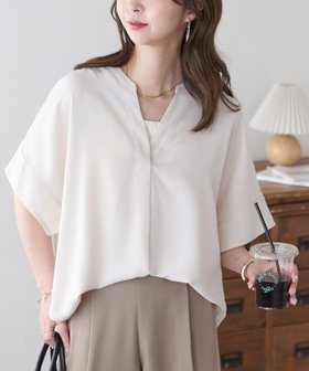 【ディスコート/Discoat】の【シワになりにくい0】キレイメスキッパーブラウス 人気、トレンドファッション・服の通販 founy(ファニー) ファッション Fashion レディースファッション Ladies' Fashion Online トップス・カットソー Tops/Tshirt シャツ/ブラウス Shirts/Blouses スキッパー Skipper スリット Slit バランス Balance リラックス Relax エレガント 上品 Elegant |ID:prp329100004597276