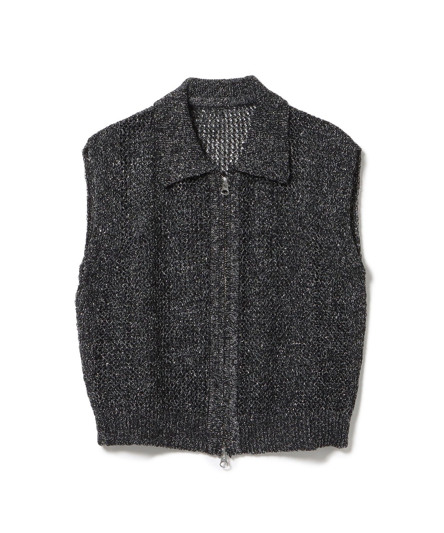 【ビームス ハート/BEAMS HEART】のラメニット メッシュ ポロベスト インテリア・キッズ・メンズ・レディースファッション・服の通販 founy(ファニー) 　ファッション　Fashion　レディースファッション　Ladies' Fashion Online　アウター　Coat Outerwear　トップス・カットソー　Tops/Tshirt　ニット　Knit Tops　ベスト/ジレ　Gilets/Vests　おすすめ　Recommend　インナー　Inner　キャミソール　Camisole　スリーブ　Sleeve　タンク　Tank　バランス　Balance　ベスト　Vest　メッシュ　Mesh　リラックス　Relax　ロング　Long　BLACK|ID: prp329100004597297 ipo3291000000032673675
