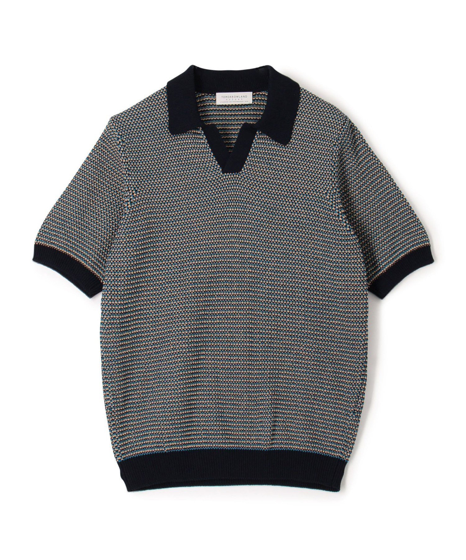 【トゥモローランド/TOMORROWLAND / MEN】のTOMORROWLAND Tricot マーセライズコットン ハーフスリーブ プルオーバーニット インテリア・キッズ・メンズ・レディースファッション・服の通販 founy(ファニー) 　ファッション　Fashion　メンズファッション　Men's Style Online　トップス・カットソー　Tops/Tshirt/Men　ニット　Knit Tops　スキッパー　Skipper　スリーブ　Sleeve　ハーフ　Half　ボーダー　Border　ミドル　Middle　半袖　Short Sleeve　夏　Summer　68 ネイビー系|ID: prp329100004597301 ipo3291000000032673710