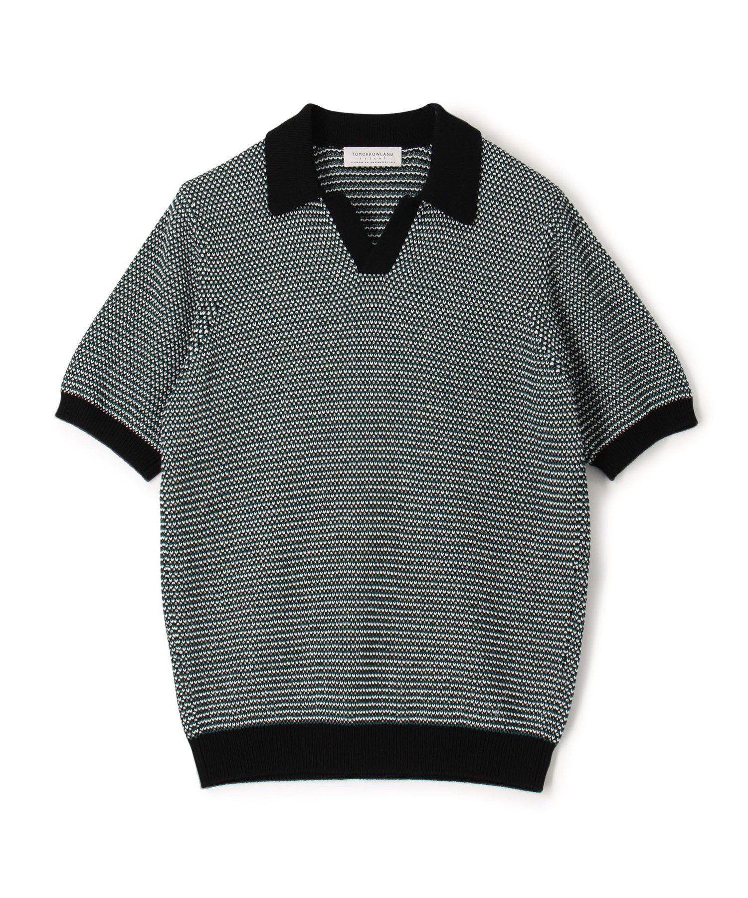 【トゥモローランド/TOMORROWLAND / MEN】のTOMORROWLAND Tricot マーセライズコットン ハーフスリーブ プルオーバーニット インテリア・キッズ・メンズ・レディースファッション・服の通販 founy(ファニー) 　ファッション　Fashion　メンズファッション　Men's Style Online　トップス・カットソー　Tops/Tshirt/Men　ニット　Knit Tops　スキッパー　Skipper　スリーブ　Sleeve　ハーフ　Half　ボーダー　Border　ミドル　Middle　半袖　Short Sleeve　夏　Summer　18 ブラック系|ID: prp329100004597301 ipo3291000000032673711