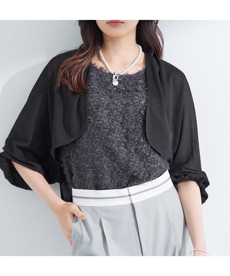 【インディヴィ/INDIVI】の【接触冷感/吸水速乾】シアーボレロ インテリア・キッズ・メンズ・レディースファッション・服の通販 founy(ファニー) 　ファッション　Fashion　レディースファッション　Ladies' Fashion Online　アウター　Coat Outerwear　ボレロ　Bolero jackets　おすすめ　Recommend　カーディガン　Cardigan　シアー　Sheer　ジャージ　Jersey　ストレッチ　Stretch　ボレロ　Bolero　吸水　Water Absorption　夏　Summer　ブラック|ID: prp329100004597304 ipo3291000000032673750