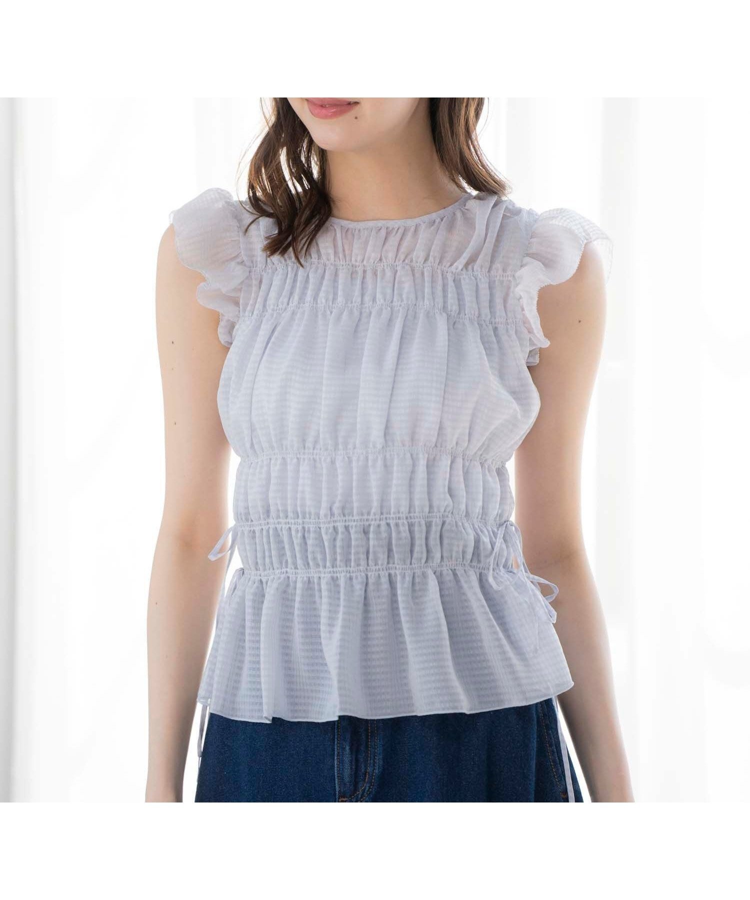【ノエラ/Noela】のシャーリングブラウス インテリア・キッズ・メンズ・レディースファッション・服の通販 founy(ファニー) 　ファッション　Fashion　レディースファッション　Ladies' Fashion Online　トップス・カットソー　Tops/Tshirt　シャツ/ブラウス　Shirts/Blouses　シャーリング　Shirring　トレンド　Trend　ペプラム　Peplum　ポケット　Pocket　サックス|ID: prp329100004597315 ipo3291000000032673888