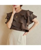 【ミスティ ウーマン/mysty woman】の【WEB限定】メニーフリルブラウス 人気、トレンドファッション・服の通販 founy(ファニー) ファッション Fashion レディースファッション Fashion for Women トップス・カットソー Cut & Sew Tops シャツ・ブラウス・オフィスカジュアル Elegant Blouses & Button-Ups ダウン Down, Puffer デニム Denim, Jeans Material フェミニン Feminine, Girly フリル Frill, Ruffle フロント Front, Front Design リネン Linen, Linen Fabric thumbnail ブラウン|ID: prp329100004597368 ipo3291000000032755137